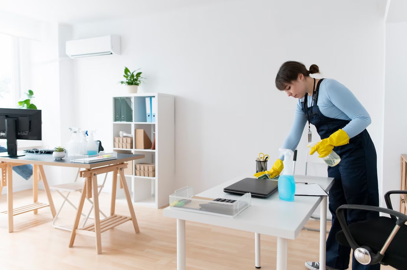 Woman Taking care of office cleaning