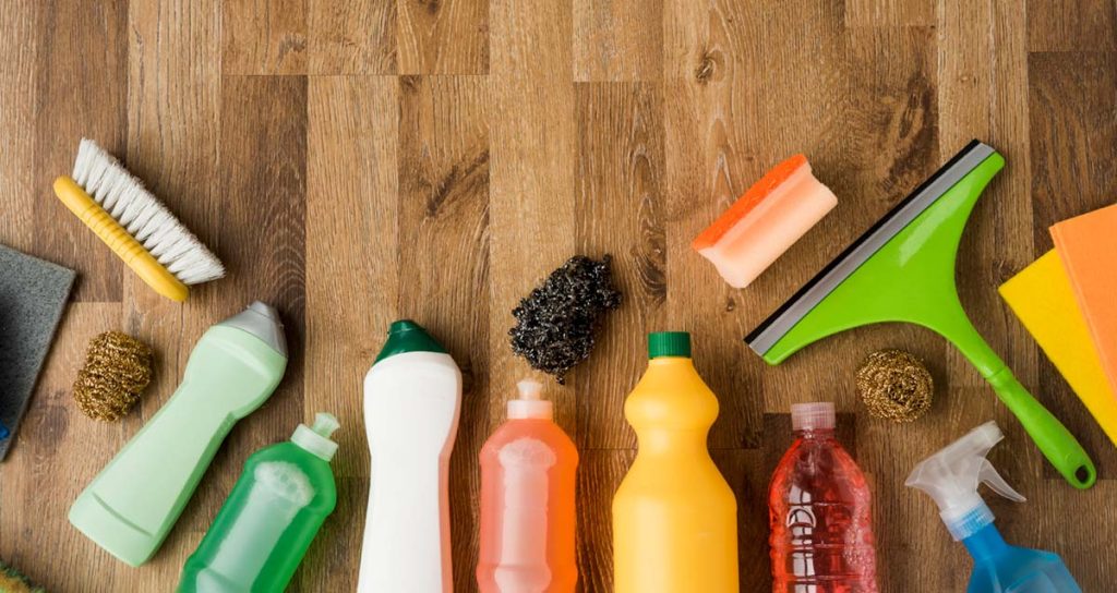 House cleaning tools and products